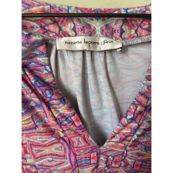 Nanette Lepore Swim Cover Up Tunic Dress Women's Small Multicolor Geometric - Picture 3 of 8